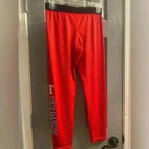 Texas Rangers Boys Spandex Leggings Pants size Large 12-14 EUC in red pattern - Picture 6 of 8